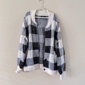 Liverpool black plaid cardigan